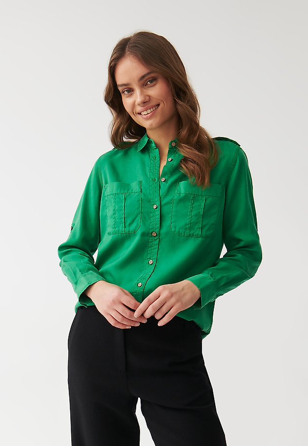 LADIES’ SHIRT WITH EPAULETTES - KORSANA LADIES’ SHIRT WITH EPAULETTES - KORSANA ZIELONY 6