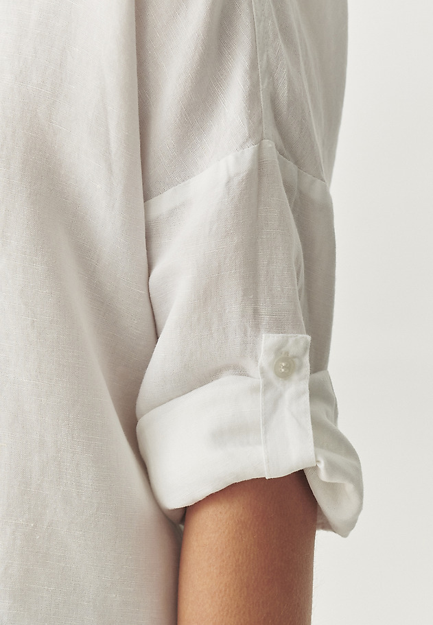 LOOSE SHIRT WITH LINEN AND VISCOSE - SISI LOOSE SHIRT WITH LINEN AND VISCOSE - SISI BIAŁY 5