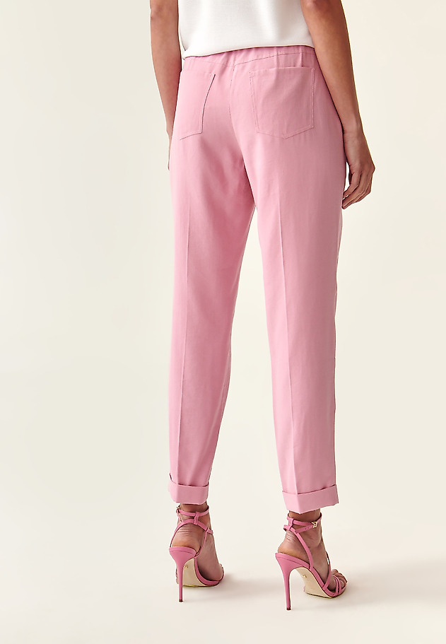 LADIES' TROUSERS WITH SEWN ON POCKETS SUMIKO 2 LADIES' TROUSERS WITH SEWN ON POCKETS SUMIKO 2 PINK 3