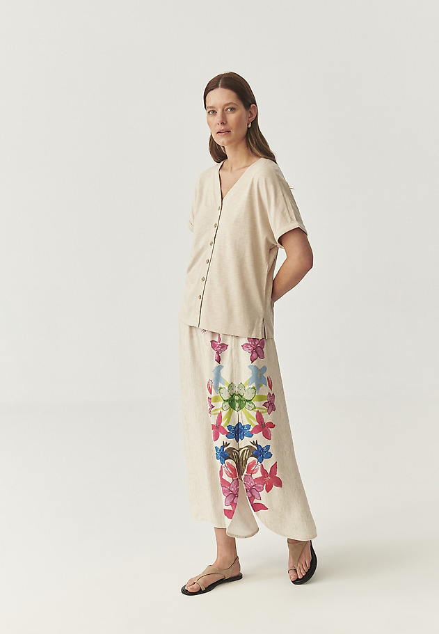 CASUAL BLOUSE IN COTTON - POLINEZJA CASUAL BLOUSE IN COTTON - POLINEZJA BEŻOWY 4