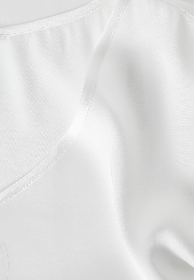 SATYNOWA BLUZKA DAMSKA Z KRÓTKIM RĘKAWEM - MEKONGA SATYNOWA BLUZKA DAMSKA Z KRÓTKIM RĘKAWEM - MEKONGA ECRU 7