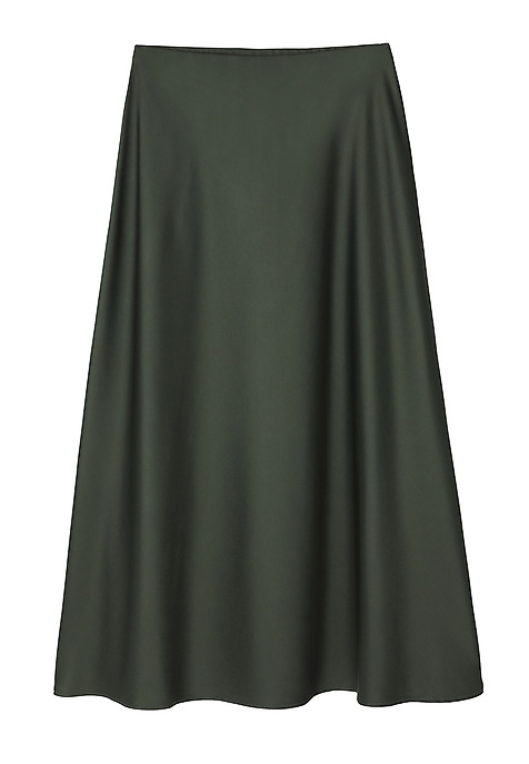SATIN MIDI SKIRT - SATINI 7 GREEN 2