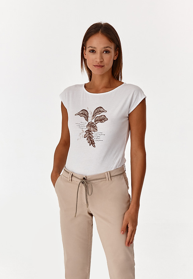 BAWEŁNIANY T-SHIRT DAMSKI AMANDA 1 BAWEŁNIANY T-SHIRT DAMSKI AMANDA 1 BIAŁY 1