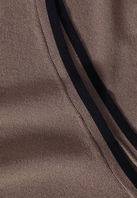 LADIES’ BLOUSE WITH A CONTRASTING RIBBING - SORA BEIGE 2