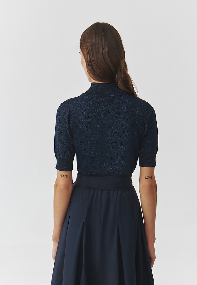 LADIES' JUMPER WITH TURTLENECK AND SHINY YARN — LU 2 LADIES' JUMPER WITH TURTLENECK AND SHINY YARN — LU 2 GRANATOWY 3