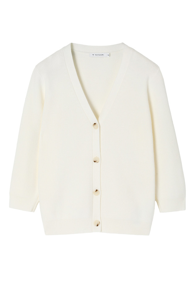 CARDIGAN TRICOTAT RIPSAT — LUMI CARDIGAN TRICOTAT RIPSAT — LUMI ECRU 7