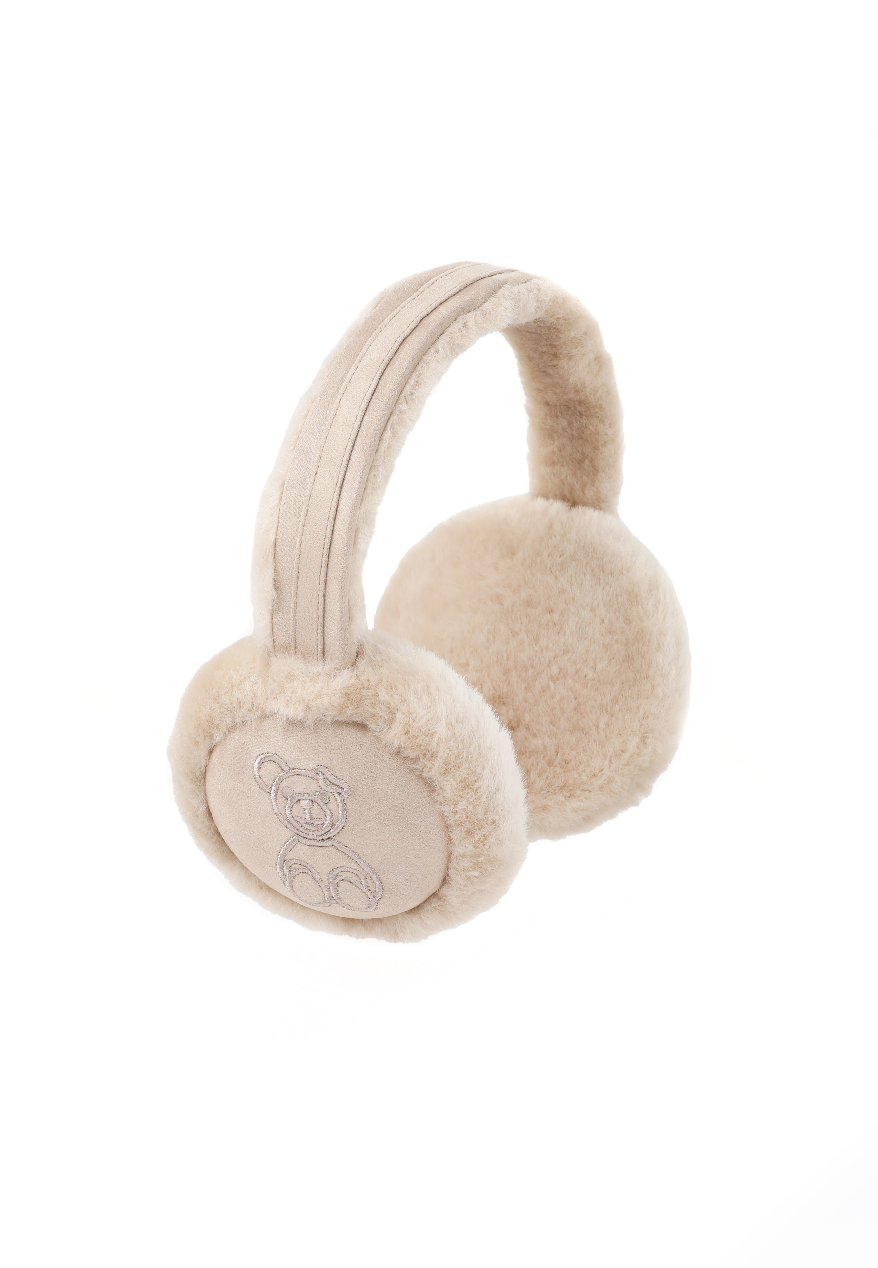 NAUSZNIKI Z MOTYWEM MISIA USZATKA - MILO BEŻOWY 2