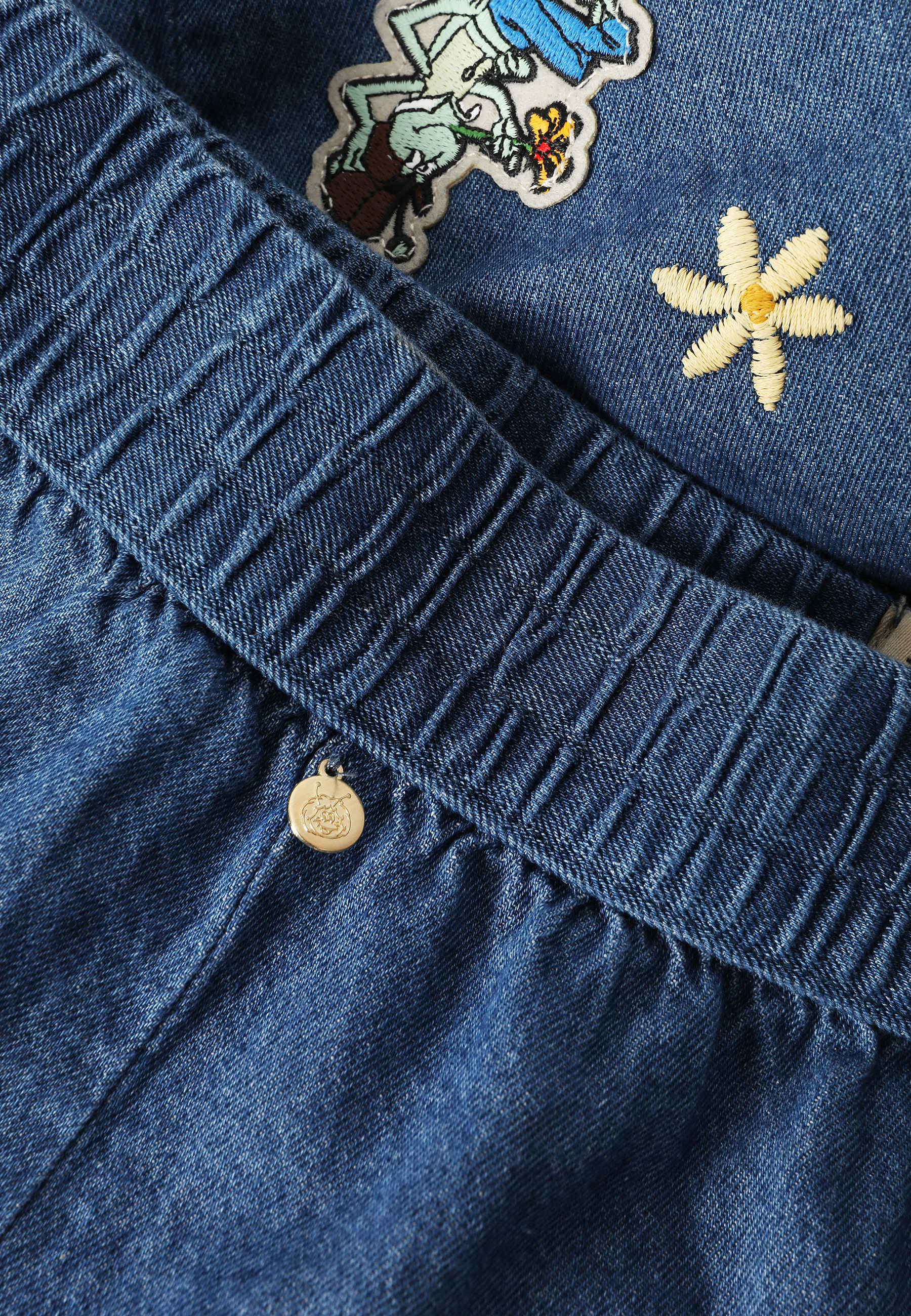 DENIM SKIRT WITH EMBROIDERY - MELIA NAVY BLUE 2