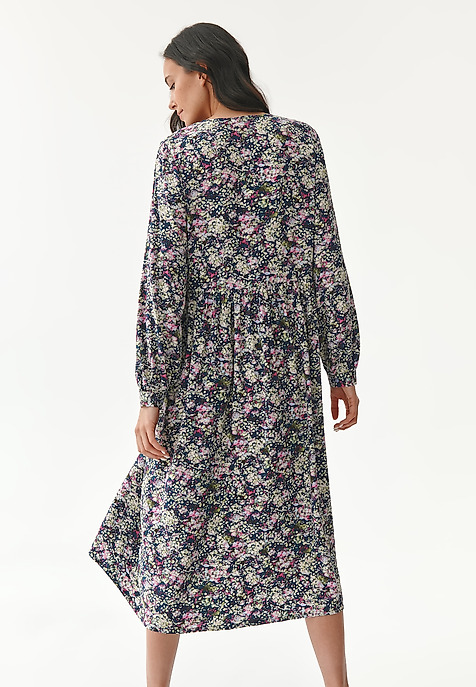 DÁMSKÉ MIDI ŠATY S KVĚTINAMI WAKU VÍCEBAREVNÝ 2