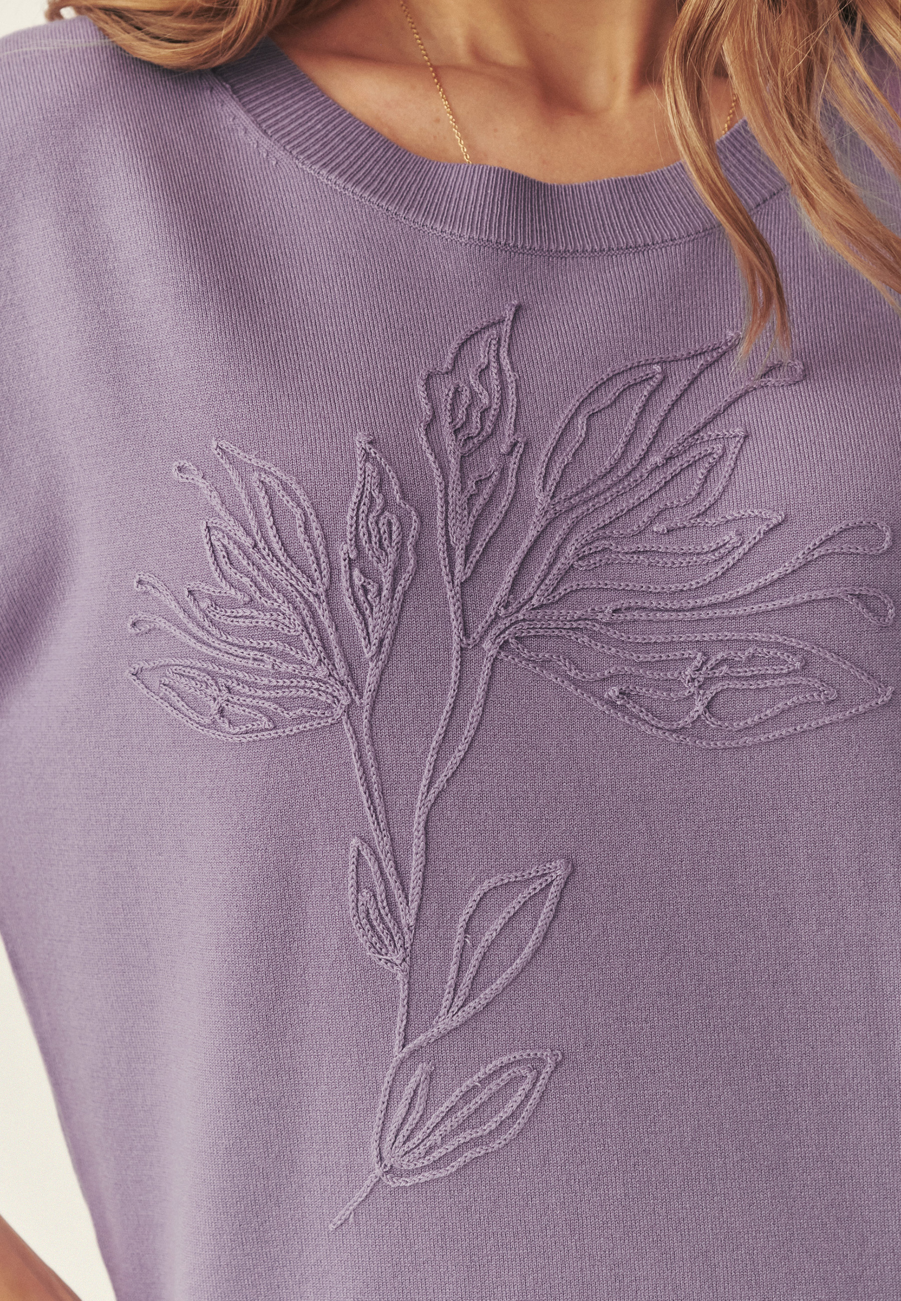 DZIANINOWA BLUZKA Z WISKOZĄ LENZING™ ECOVERO™ - SUFIF FIOLETOWY 2