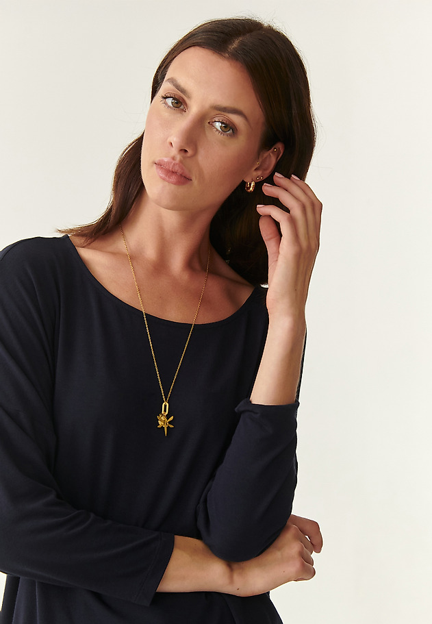 VOLNÁ DÁMSKÁ HALENKA DOROTEA 3 VOLNÁ DÁMSKÁ HALENKA DOROTEA 3 TMAVĚ MODRÁ 1