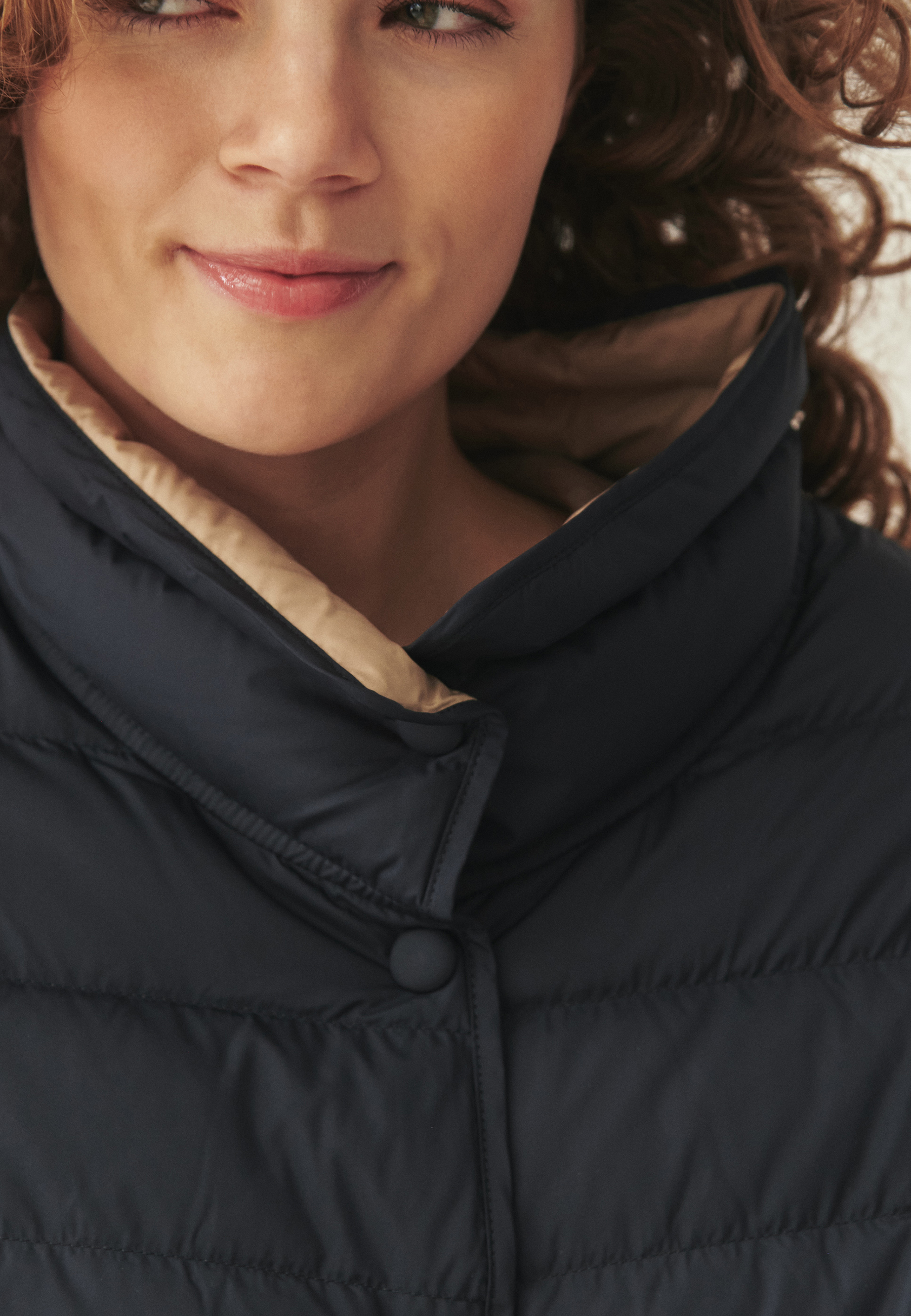 PUCHOWA KURTKA O LUŹNYM KROJU - SILENCA GRANATOWY 2