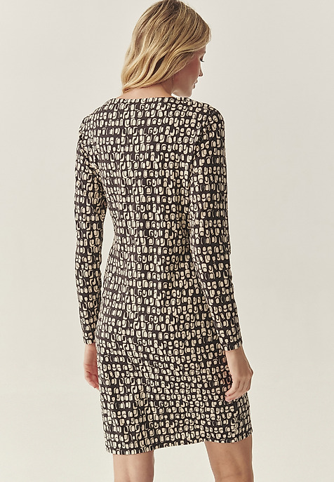 PENCIL DRESS WITH ORIGINAL DESIGN - KILIG BROWN 2