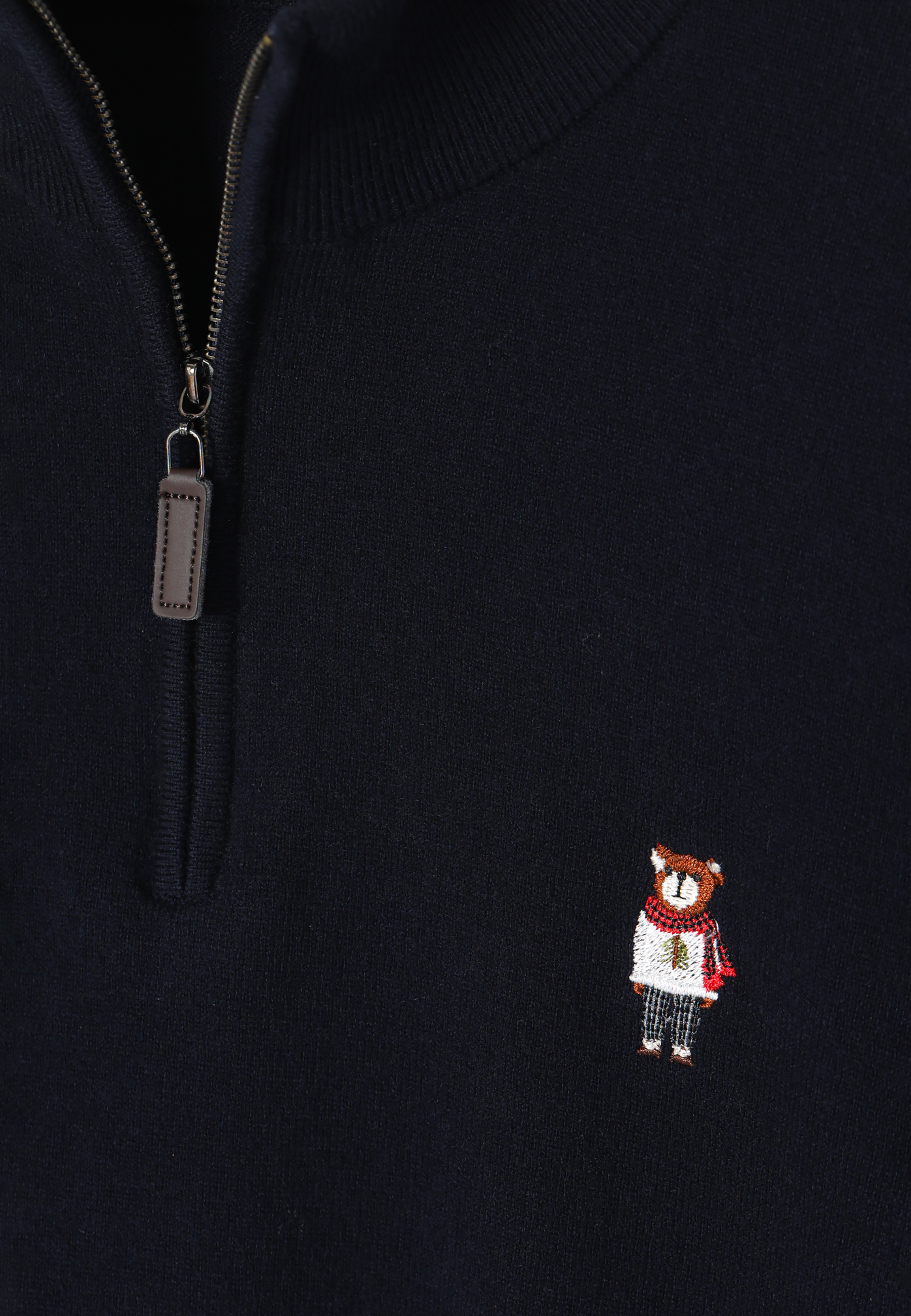 SWETER MĘSKI Z ROZPINANYM GOLFEM MICHU GRANATOWY 2