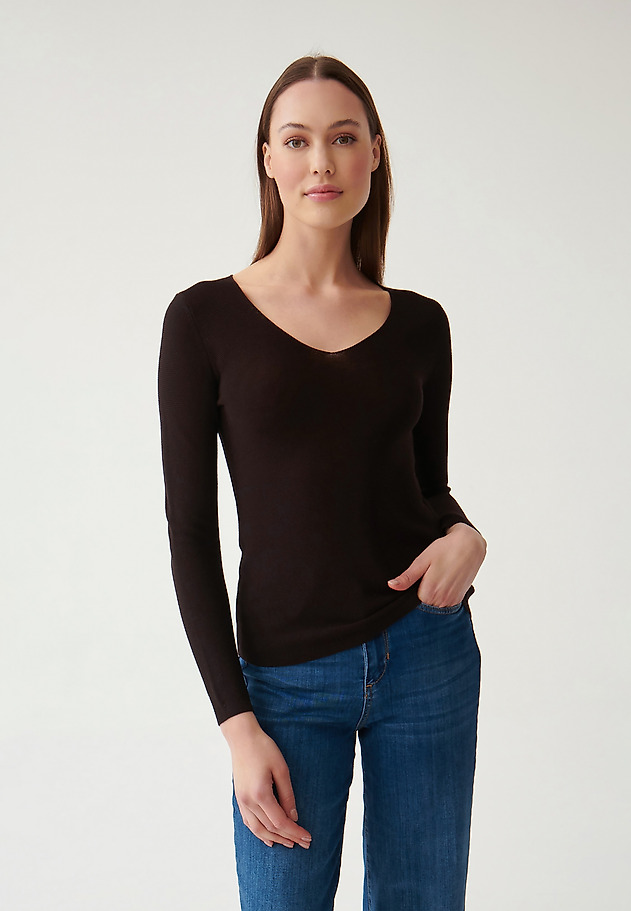 LADIES' CLASSIC SWEATER TESSO LADIES' CLASSIC SWEATER TESSO BROWN 1