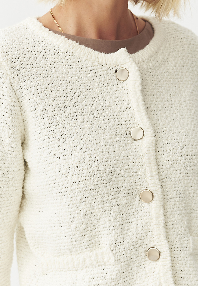 CARDIGAN DIN BUMBAC, CU CROIALĂ TIP CHANEL — SUZY CARDIGAN DIN BUMBAC, CU CROIALĂ TIP CHANEL — SUZY ECRU 7
