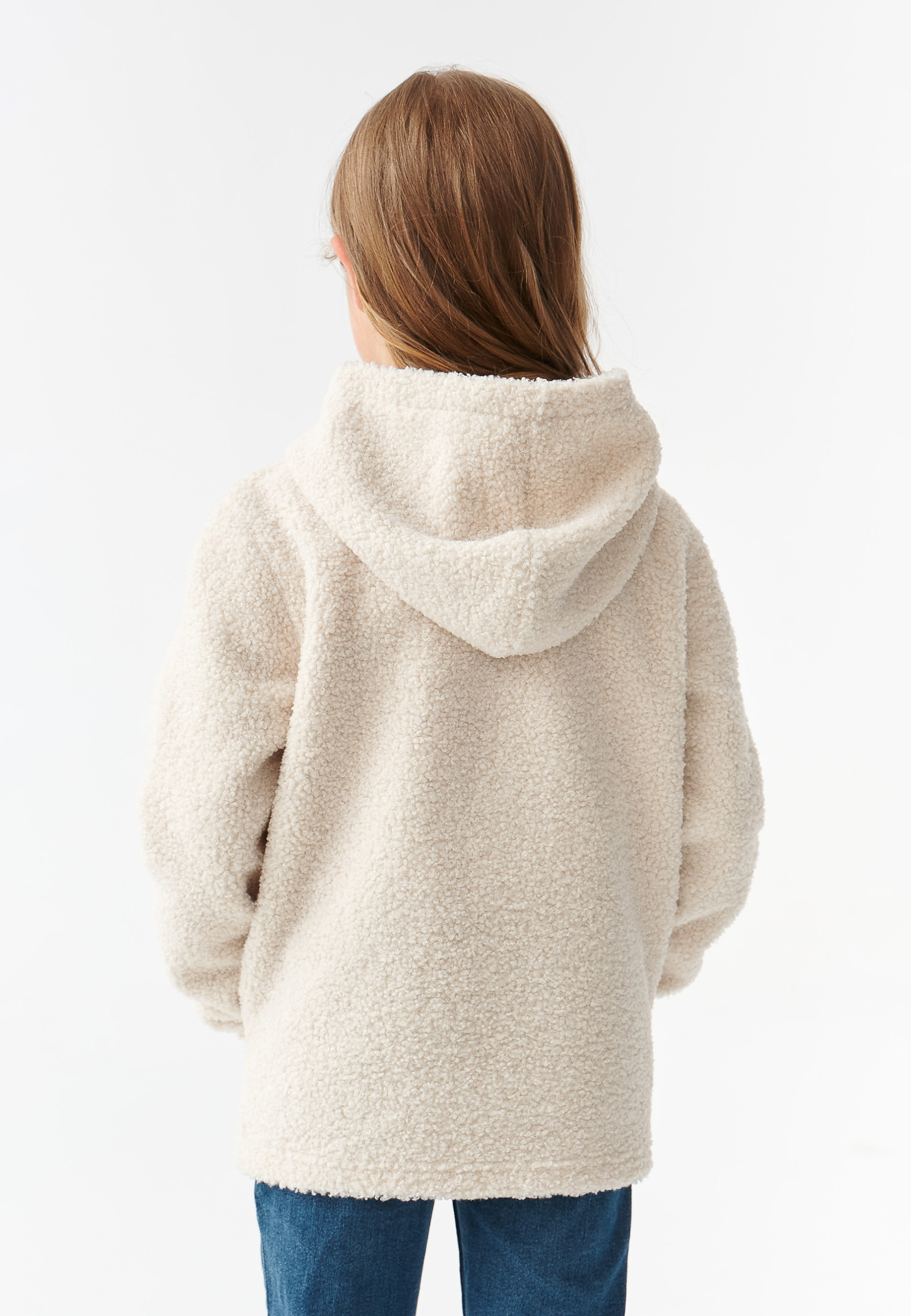 BLUZA DZIECIĘCA TYPU OWIECZKA Z NASZYWKĄ Z MISIEM USZATKIEM MARAKIN KIDS ECRU 2