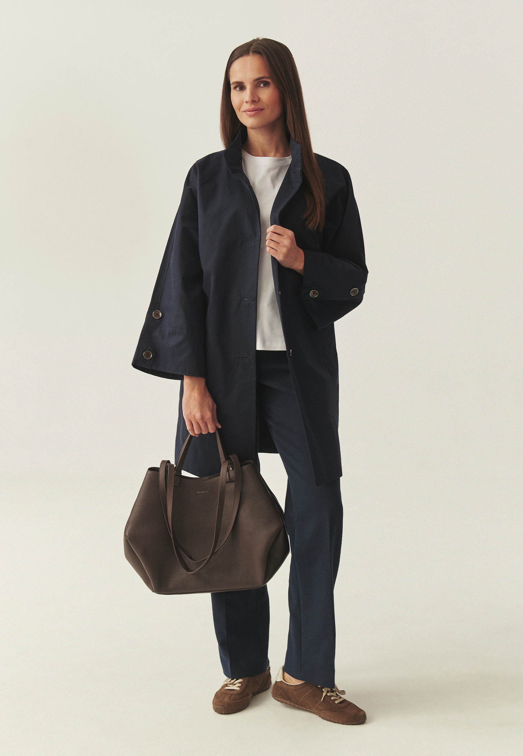 JEDNORZĘDOWY PŁASZCZ PRZEJŚCIOWY - MORIWIO GRANATOWY 2