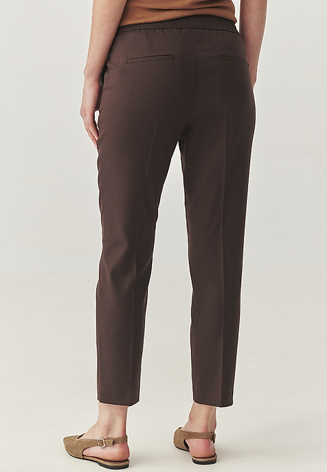 PANTALONI WOVEN CU MARGINE ȘI BRANZĂ ELASTICĂ - MILTI MARO 2