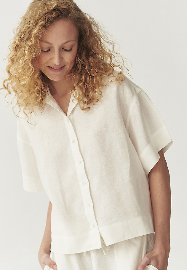 SHORT-SLEEVED LINEN SHIRT - SINES SHORT-SLEEVED LINEN SHIRT - SINES ECRU 1