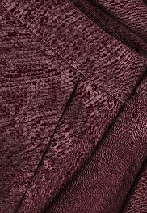 LADIES’ LINEN SHORTS WITH COCONUT BUTTON - ERIO PURPLE 2