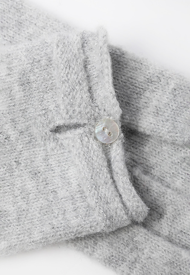 LADIES' KNITTED GLOVES WITH SHINY YARN — DENKI LADIES' KNITTED GLOVES WITH SHINY YARN — DENKI SZARY 3