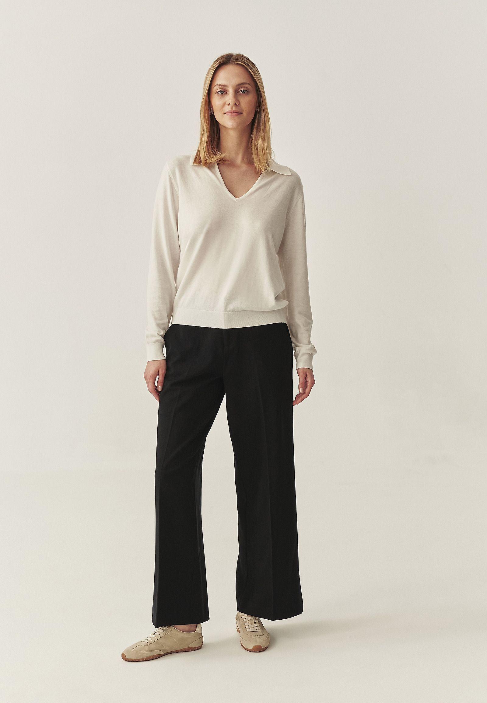 CLASSIC CASHMERE BLEND JUMPER - PALA 1 CLASSIC CASHMERE BLEND JUMPER - PALA 1 ECRU 114466
