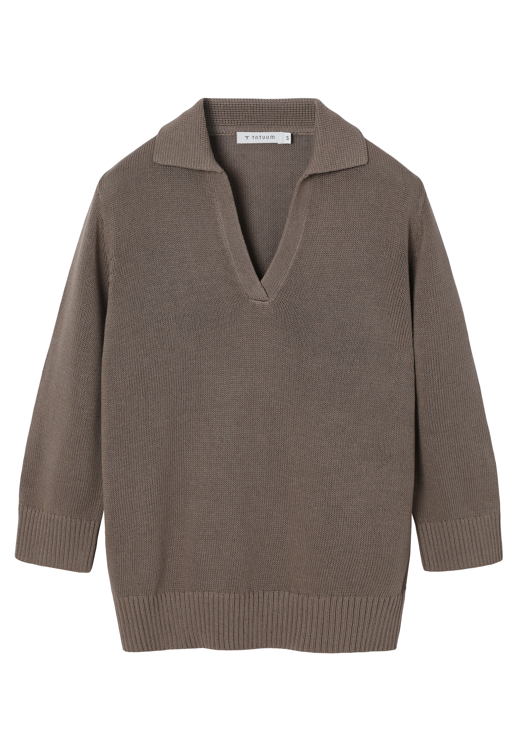 SWETER Z DOMIESZKĄ LNU - IVA BEŻOWY 2