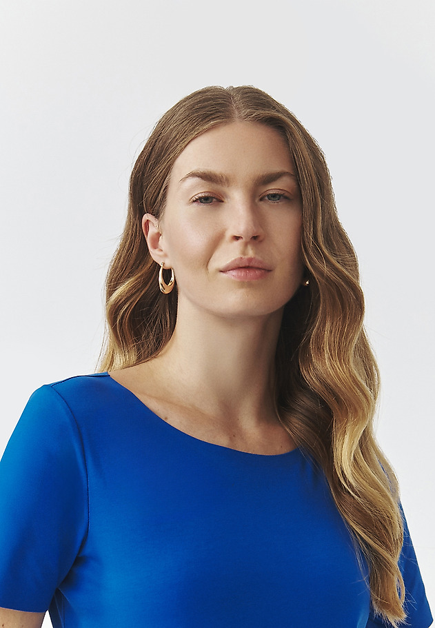KLASIČNA BLUZA S KRATKIMI ROKAVI - MIKAJA KLASIČNA BLUZA S KRATKIMI ROKAVI - MIKAJA MODRA 4