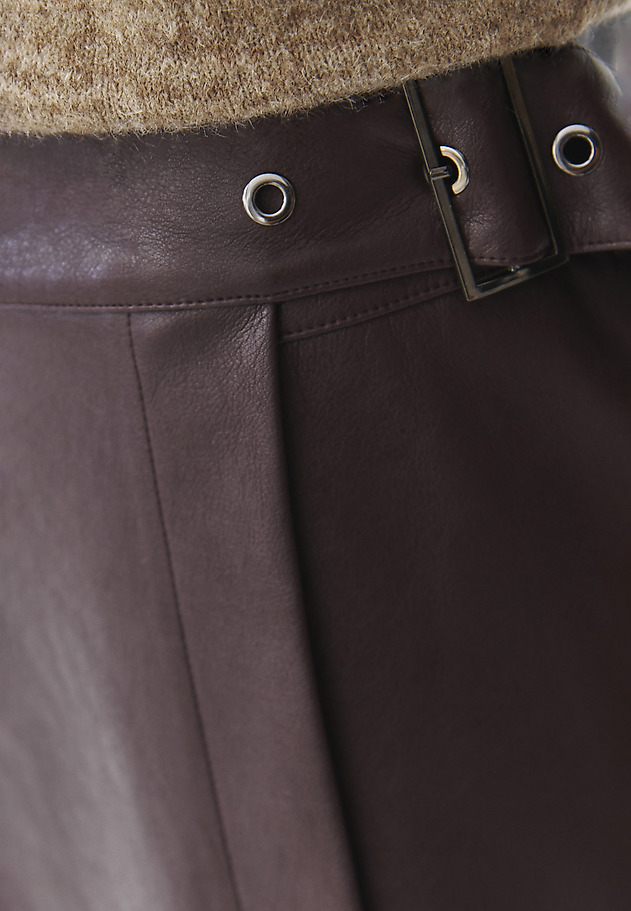 MIDI SKIRT IN IMITATION LEATHER — SKINO MIDI SKIRT IN IMITATION LEATHER — SKINO FIOLETOWY 3