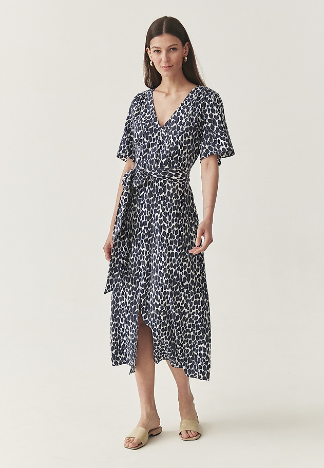 ladies viscose dresses Metallic printed viscose dress Purple For Women