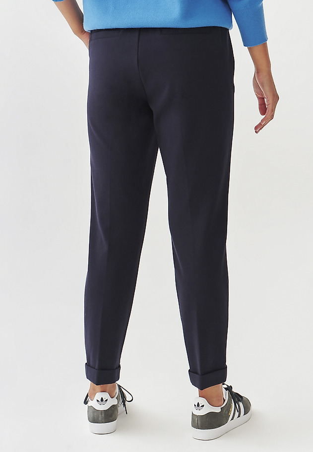 LADIES' KNITTED TROUSERS WITH ELASTIC WAISTBAND - LILO LADIES' KNITTED TROUSERS WITH ELASTIC WAISTBAND - LILO GRANATOWY 3