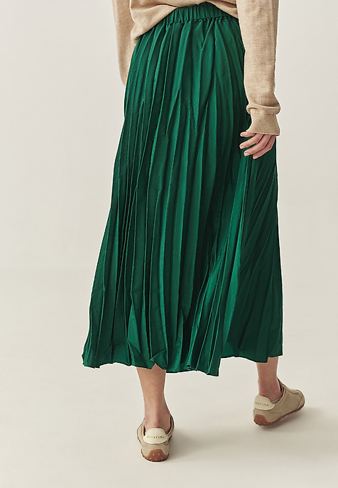 PLEATED MIDI SKIRT WITH PLEATS - VERNONA GREEN 2
