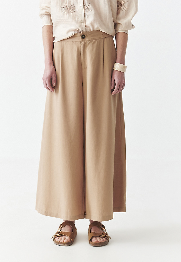 TROUSERS IN LYOCELL AND LINEN - MASKAN TROUSERS IN LYOCELL AND LINEN - MASKAN BEŻOWY 2
