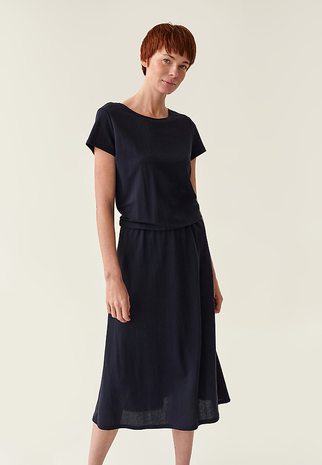 LADIES' DRESS WITH ELACTIS BAND AROUND THE WAIST JASMIKO LADIES' DRESS WITH ELACTIS BAND AROUND THE WAIST JASMIKO NAVY BLUE 2