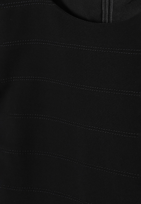 ROCHIE CREION CU MÂNECĂ SCURTĂ, DIN ȚESĂTURĂ - HIPIKO NEGRU 2