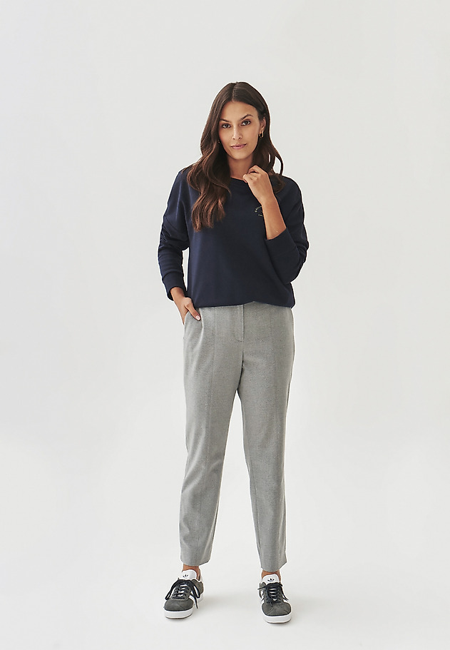 FABRIC CIGARETTE TROUSERS - RENRIMI 1 FABRIC CIGARETTE TROUSERS - RENRIMI 1 SZARY 1