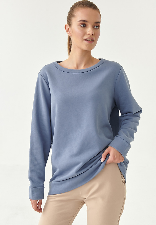 PROSTA BLUZA DAMSKA RIKAMI PROSTA BLUZA DAMSKA RIKAMI NIEBIESKI 1