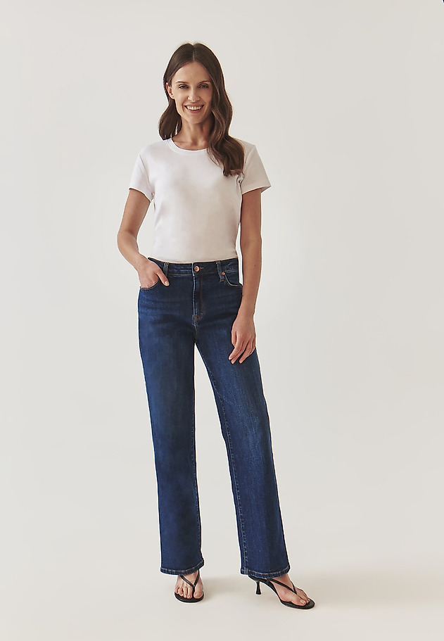 DENIMOWE SPODNIE DAMSKIE - LANKAMIA DENIMOWE SPODNIE DAMSKIE - LANKAMIA NIEBIESKI 1