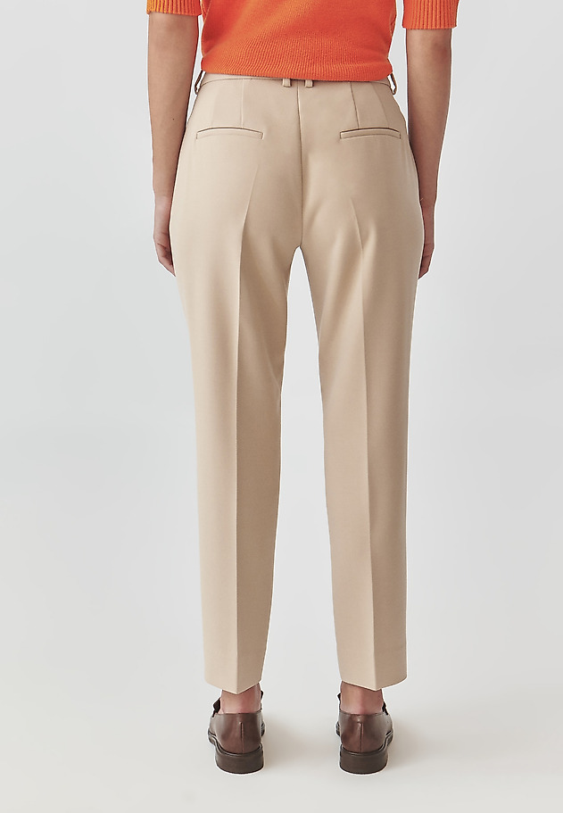 ELEGANTNÍ DÁMSKÉ PLÁTĚNÉ KALHOTY S PUKY - RIMINI ELEGANTNÍ DÁMSKÉ PLÁTĚNÉ KALHOTY S PUKY - RIMINI BÉŽOVÁ 4