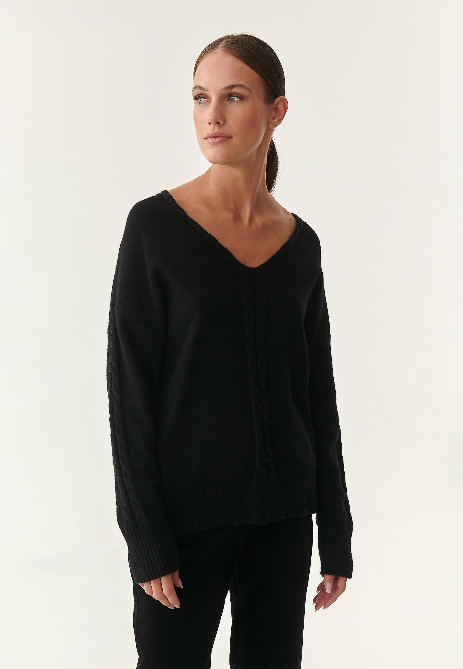 CIENKI SWETER DAMSKI POLI CIENKI SWETER DAMSKI POLI CZARNY 82739