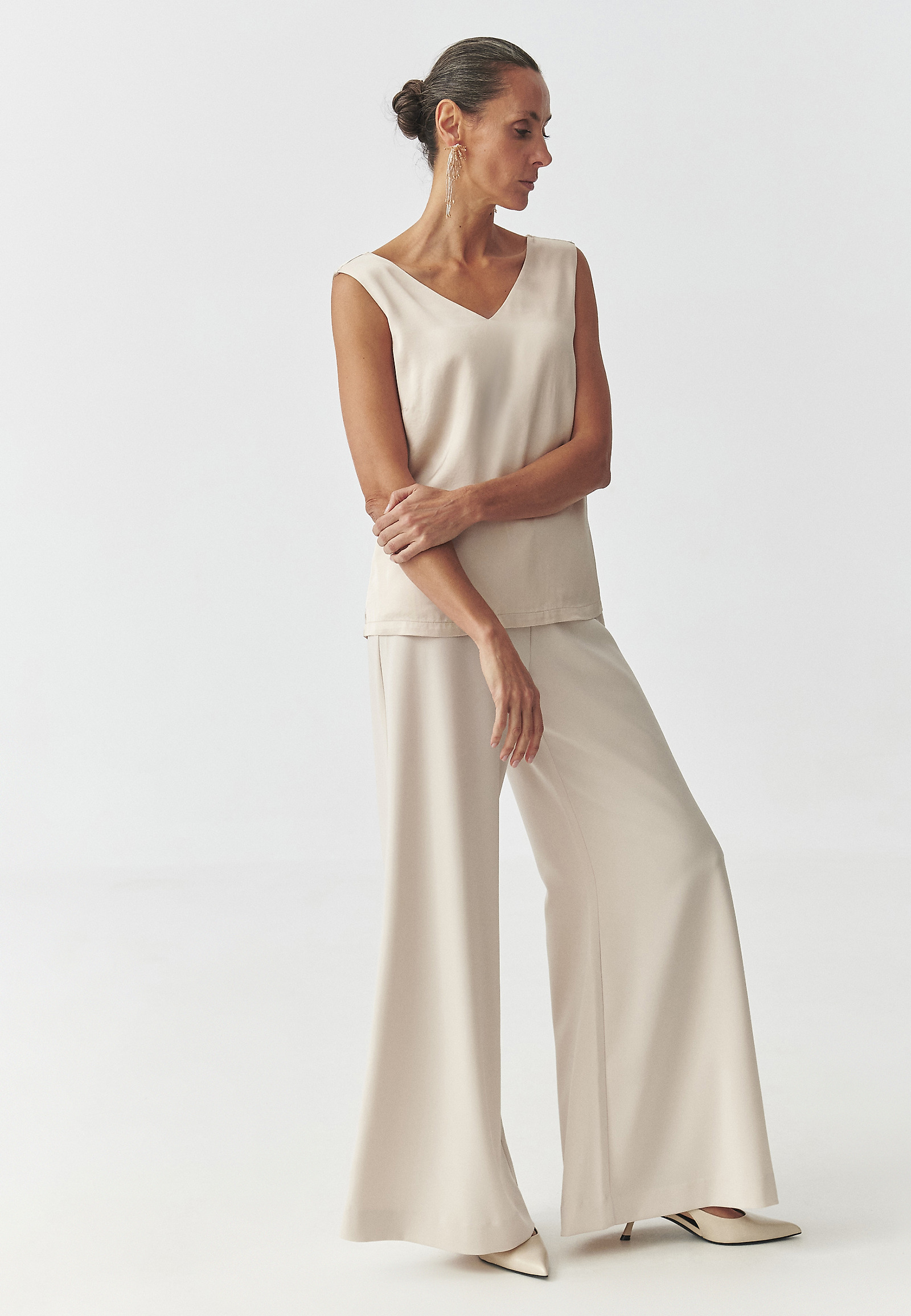 VISCOSE SATIN BLOUSE — SUSENA VISCOSE SATIN BLOUSE — SUSENA BEIGE 105118