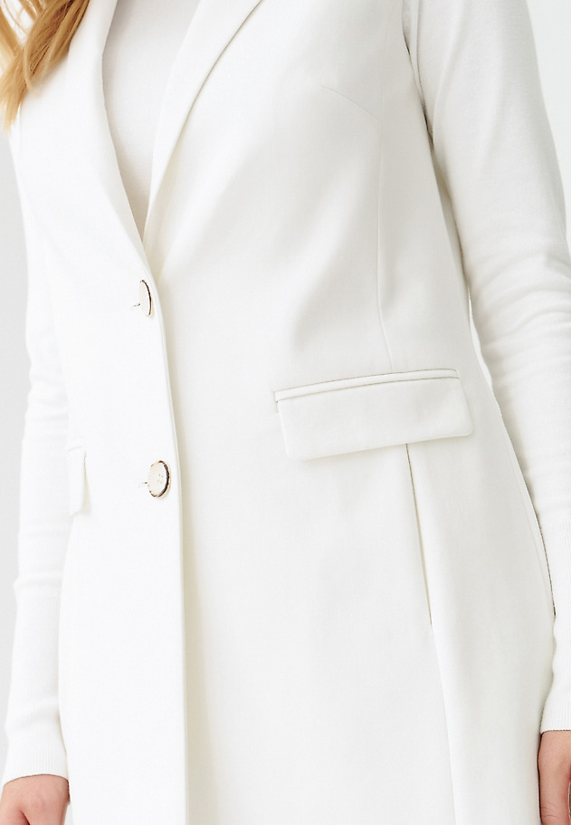 DLOUHÁ VYPASOVANÁ DÁMSKÁ PLÁTĚNÁ VESTA EMA DLOUHÁ VYPASOVANÁ DÁMSKÁ PLÁTĚNÁ VESTA EMA ECRU 7