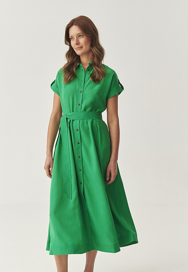 SHORT SLEEVE SHIRT DRESS - NICOLETTA 1 SHORT SLEEVE SHIRT DRESS - NICOLETTA 1 ZIELONY 2