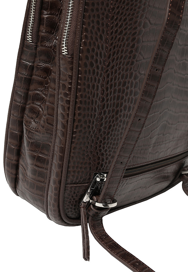 LEATHER BACKPACK WITH ANIMAL MOTIF - COBRA LEATHER BACKPACK WITH ANIMAL MOTIF - COBRA BROWN 4