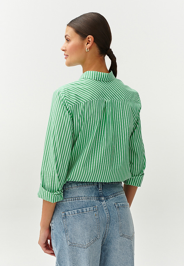 LADIES’ STRIPED SHIRT - GONIKO LADIES’ STRIPED SHIRT - GONIKO ZIELONY 4