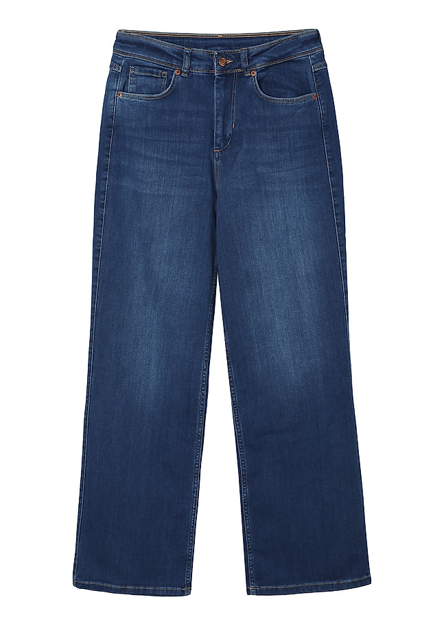LADIES’ HIGH-WAISTED DENIM JEANS WITH WIDE LEG - LAKSI LADIES’ HIGH-WAISTED DENIM JEANS WITH WIDE LEG - LAKSI NIEBIESKI 3