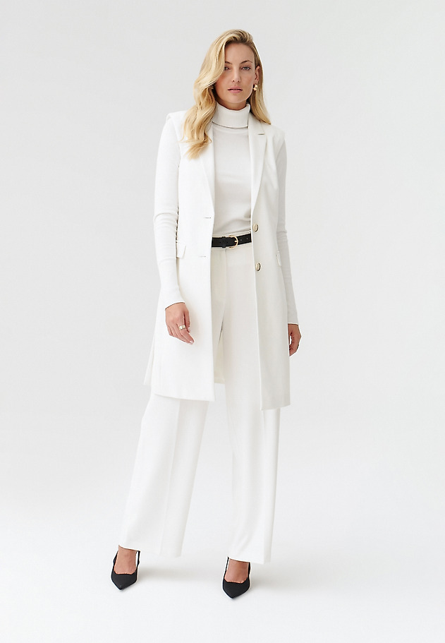 DLOUHÁ VYPASOVANÁ DÁMSKÁ PLÁTĚNÁ VESTA EMA DLOUHÁ VYPASOVANÁ DÁMSKÁ PLÁTĚNÁ VESTA EMA ECRU 3