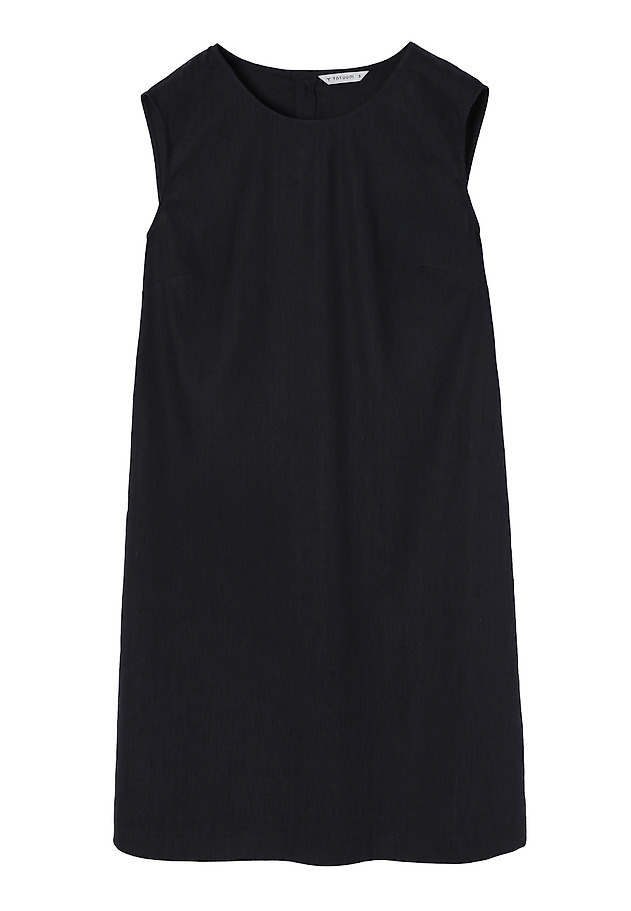 CLASSIC HEMP BLEND DRESS - MEAVE CLASSIC HEMP BLEND DRESS - MEAVE GRANATOWY 4