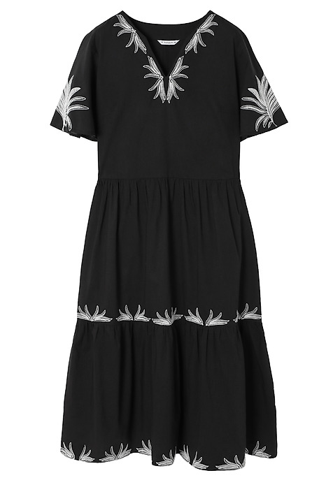 COTTON DRESS WITH EMBROIDERY - AYO BLACK 2